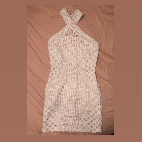 White Lace Bodycon DRESS (XS) - Picture 4 of 5